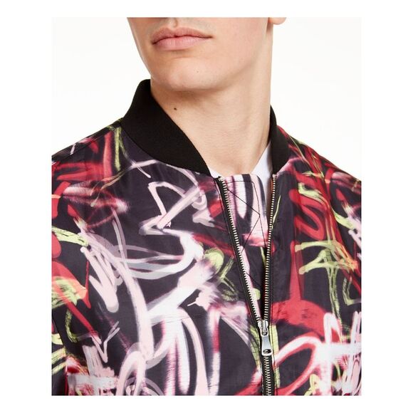 INC Mens Red Patterned Zip Up Jacket 3X - Picture 3 of 4